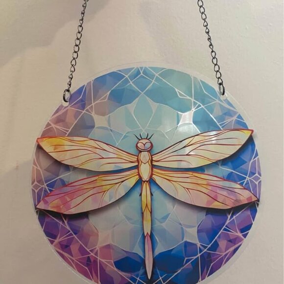 ☀️2 for $25☀️  Hanging Acrylic Dragonfly. Window Suncatcher. 6 Inches - Picture 1 of 1